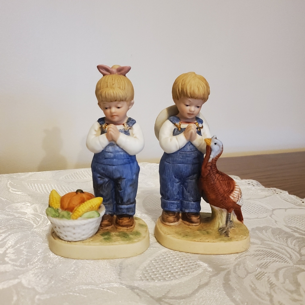 1985 Denim Days 1506 A Time for Thanks Home Interiors Figurine